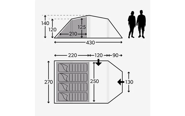 Kampa Mersea 4 Campingzelt Mit Stangen Für 4 Personen 430 X 270 X 140 Cm 1 Kampa Mersea 4 Campingzelt Mit Stangen Für 4 Personen 430 X 270 X 140 Cm