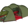 High Peak Falcon 3 LW Lightweight 3 Personen Tunnelzelt Aluminium Gestänge Olive/rot