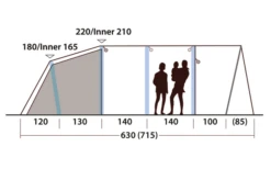 Outwell Hayward Lake 5ATC Aufblasbares Tunnelzelt 5 Personen -Campingzelte Verkäufe 789713 5206553